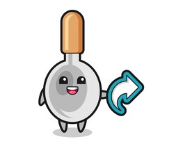 cute cooking spoon hold social media share symbol
