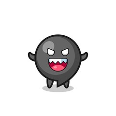 illustration of evil comma symbol mascot character