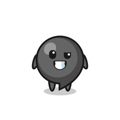 cute comma symbol mascot with an optimistic face