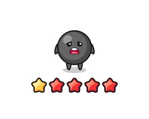 the illustration of customer bad rating, dot symbol cute character with 1 star