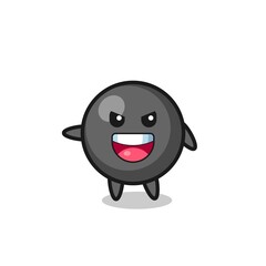 dot symbol cartoon with very excited pose