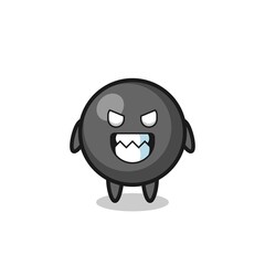 evil expression of the dot symbol cute mascot character