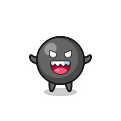 illustration of evil dot symbol mascot character