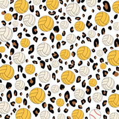 Seamless softball baseball football volleyball and basketball png, leopard seamless softball baseball football volleyball and basketball png
