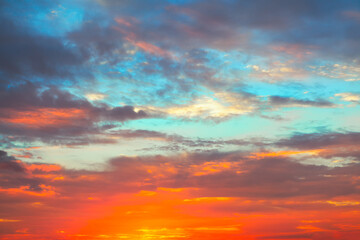 Naklejka na ściany i meble Amazing colorful sky early in the morning 