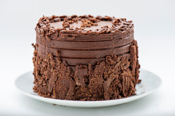 Moist orange flavoured chocolate cake with zest