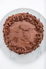 Moist orange flavoured chocolate cake with zest