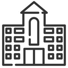 A tower of hotel outline icon