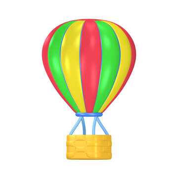 3d rendering of children and babies' favorite icon illustration hot air balloon 