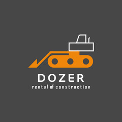 vector dozer logo construction heavy equipment illustration used for brand