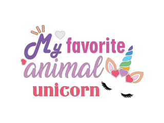 vector design my favorite animal unicorn
