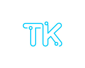 Abstract Letters TK Logo Design Template 001