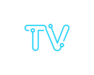 Abstract Letters TV Logo Design Template 001
