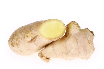 Fresh ginger isolated on a white background