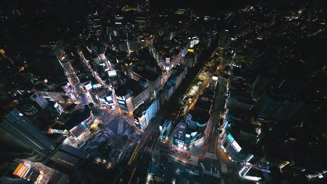 夜の渋谷の映像