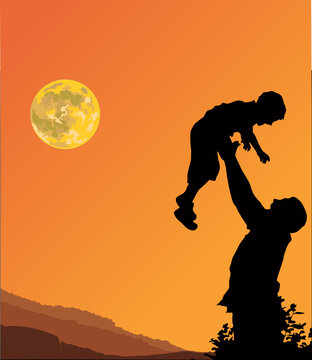 Pai e filho brincsndo