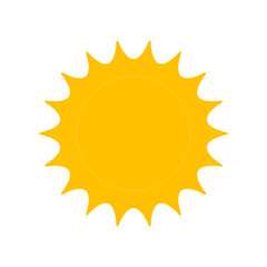 Sun. Yellow icon on white background. Vector illustration.