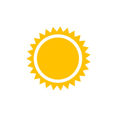 Sun. Yellow icon on white background. Vector illustration.