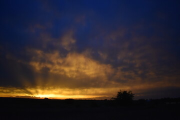 Fototapeta na wymiar Dark Dramatic Sunset