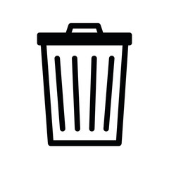 Black Outline Trash for Web Icon Interface Vector