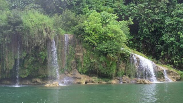 Glue Thor waterfall in rainy season in Kayin state, Myanmar