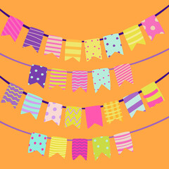 vector illustration of colorful confetti collection in cute cartoon style