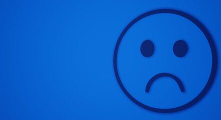 Feeling blue, sadness, depression, sad face
