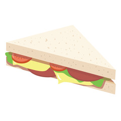 Sandwich Bread Breakfast Flat Design Illustration Icon