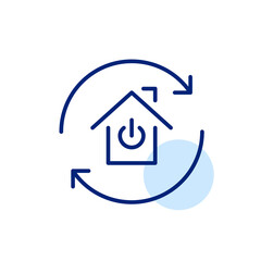 Self-sustainable smart home system. Pixel perfect, editable stroke line art icon