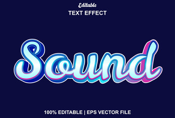 sound text effect in blue modern style editable.