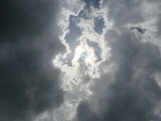 Cumulonimbus cloud formations on tropical sky , Nimbus moving , Abstract background from natural...