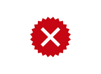 Delete icon. Cross sign in circle - can be used as symbols of wrong, close, deny etc. Vector illustration - obrazy, fototapety, plakaty