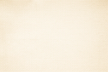 Fabric canvas woven texture background in pattern in light beige cream brown color blank. Natural gauze linen, carpet wool and cotton cloth textile as sack material.