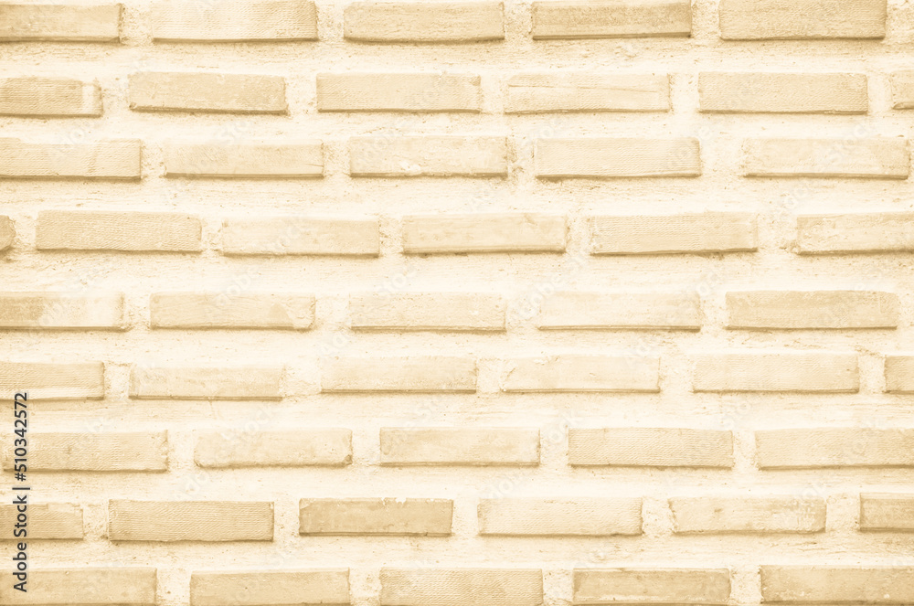 Wall mural cream and white brick wall texture background. brickwork and stonework flooring backdrop interior de