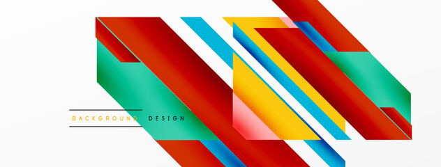 Minimal geometric abstract background. Dynamic 3d lines composition. Trendy techno business template for wallpaper, banner, background or landing