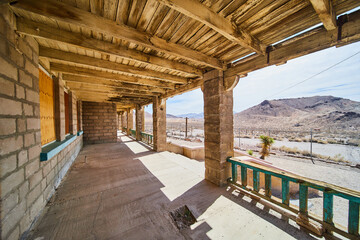 Platform of abandoned train station in Ghost Town