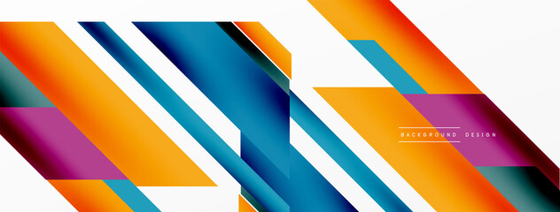 Minimal geometric abstract background. Dynamic 3d lines composition. Trendy techno business template for wallpaper, banner, background or landing