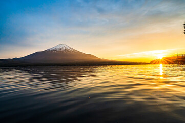 山中湖と富士山