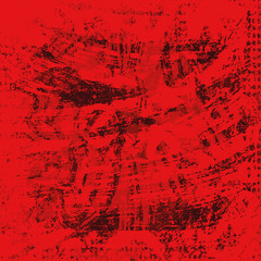 Red abstract grunge background. Red color texture covered with scratches