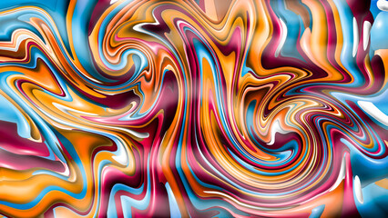 Abstract colorful liquid painting background. Highly detailed colorful vibrant abstract painting for use as backgrounds, textures and overlays