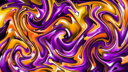 Abstract colorful purple orange liquid painting background. Highly detailed colorful vibrant abstract painting for use as backgrounds, textures and overlays