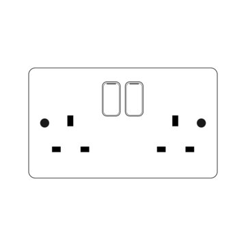 Power plug Socket Outlet type g with switch, Outline style Vector illustration
