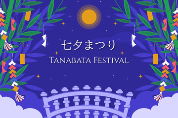 Tanabata festival Background. 七夕まつり背景. Vector illustration.
