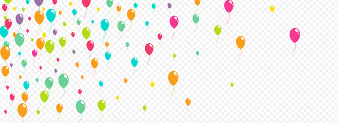 Cartoon Happy Baloon Vector Panoramic Transparent