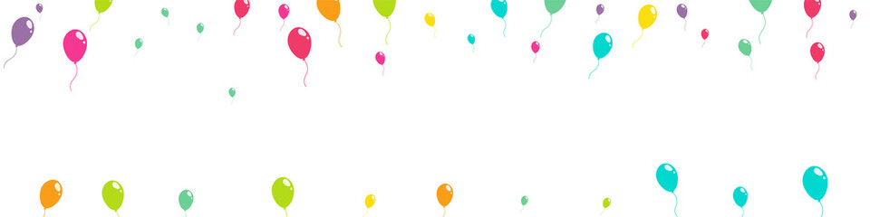 Multicolor Anniversary Baloon Vector Panoramic