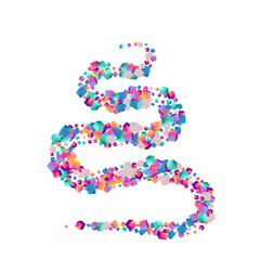 Rainbow Confetti Vector White Background.