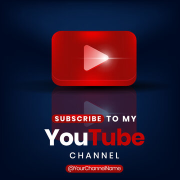 Subscribe To My Youtube Channel Vector, Youtube Glossy Logo Vector Illustration
