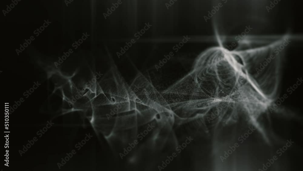 Poster futuristic abstract defocused particles wave flowing motion background