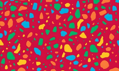 Colorful venetian terrazzo imitation seamless pattern. Realistic marble texture with stone fragments. Modern minimalistic floor tile for interior decoration. Trendy abstract illustration.