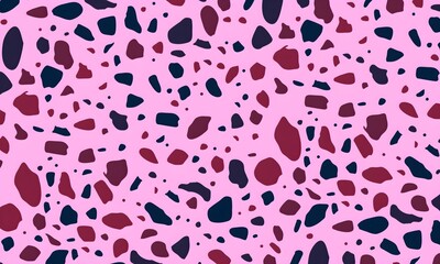 Abstract seamless pattern. Terrazzo backdrop with organic shapes. Modern texture for print, fabrics, textile, tile. illustration